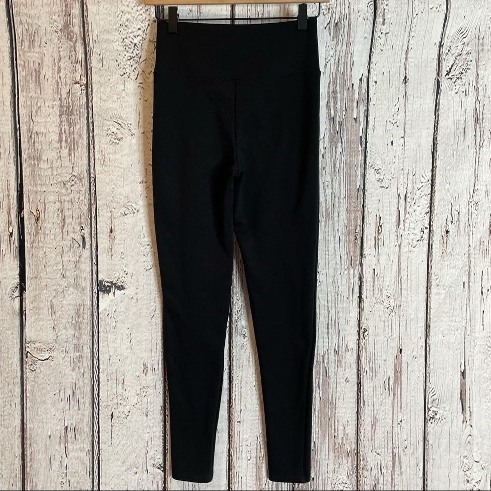 ASSETS by SPANX Women’s Small Black Ponte Shaping‎ Leggings Hidden Tummy Panel